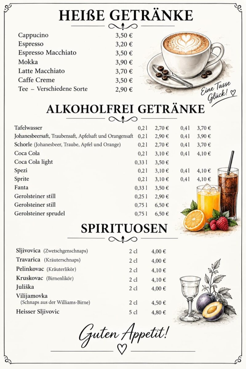 Speisekarte