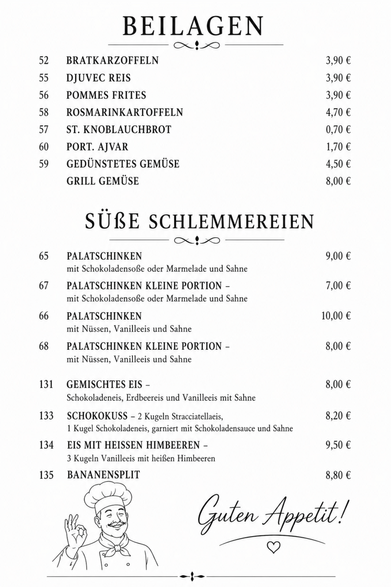 Speisekarte
